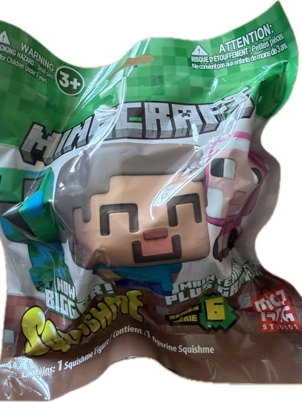 Minecraft Steve Squishme Plush Figure - Blue & Brown